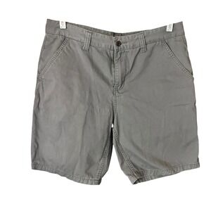 Charles and a Half Mens Gray Flat Front Chino Shorts Size 34